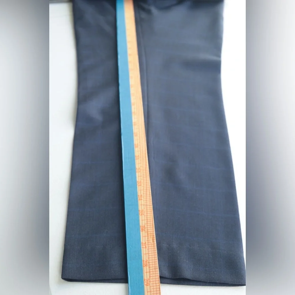 Lauren Ralph Lauren Dress Pants Mens 38 X‎ 29 Blue Wool Blend Muted Plaid Office
